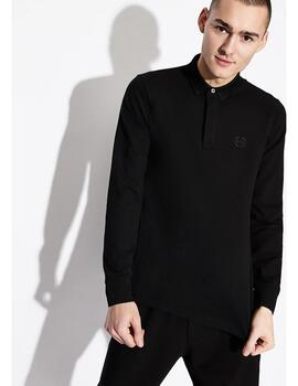 Polo Armani Exchange largo negro para hombre