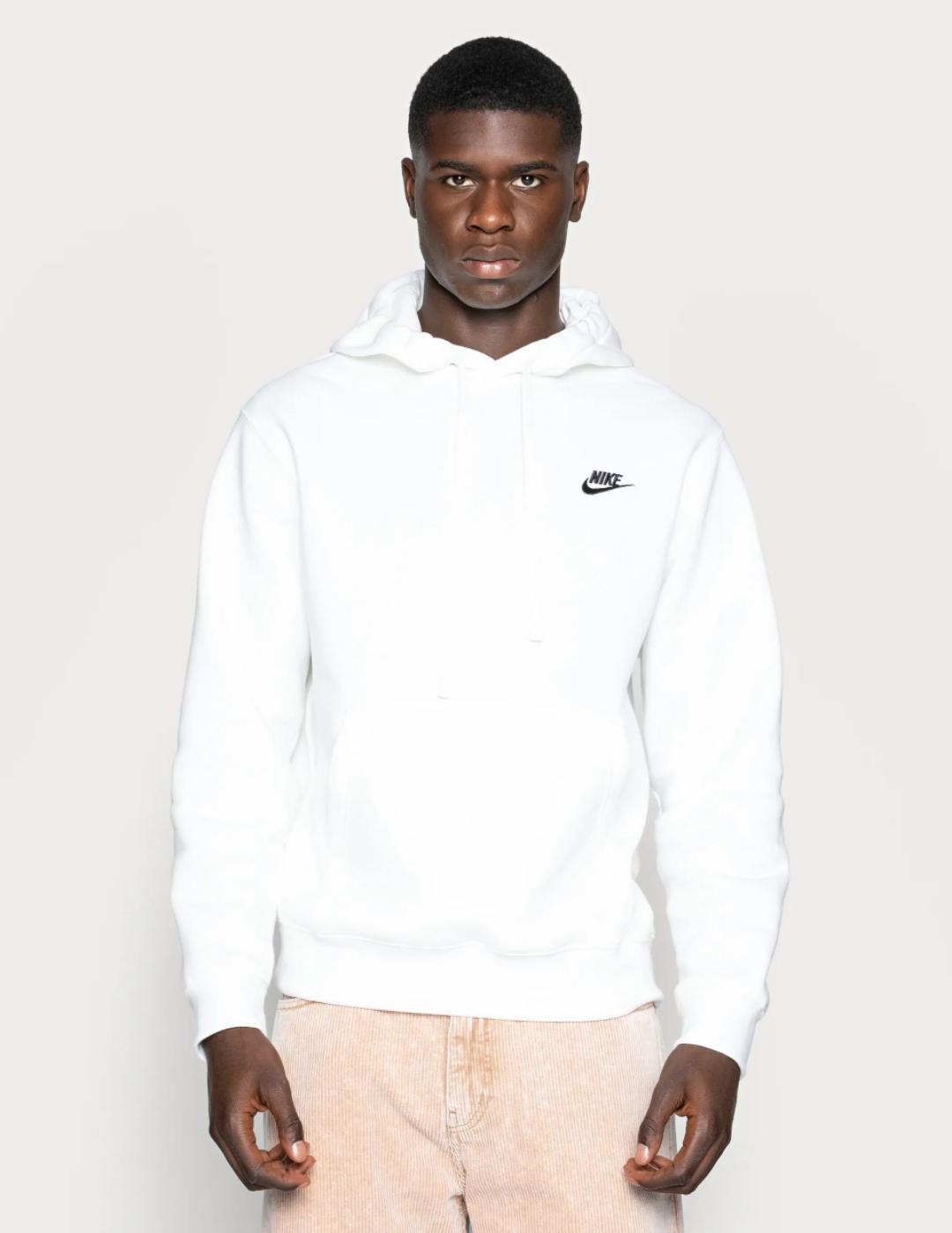 Sudadera Nike blanca basica con capucha para Hombre