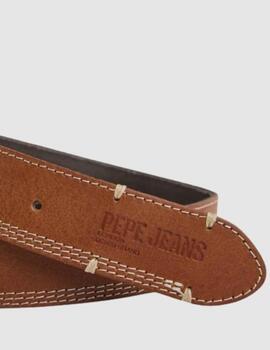 Cinturón marrón piel hombre Freddy belt pepe jeans