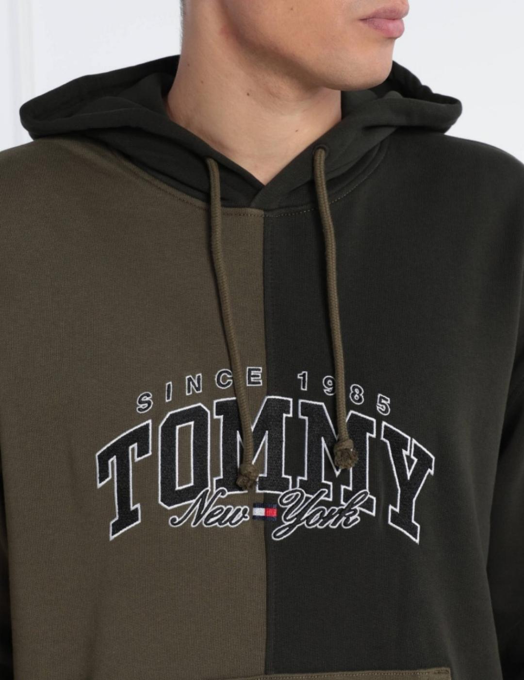 Sudadera Tommy Jeans Varsity verde para hombre