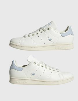 Zapatillas Adidas Stan Smith blanco roto y azul Mujer