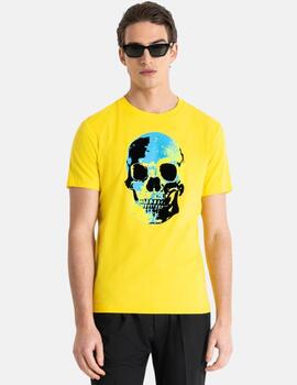 Camiseta Antony Morato amarilla calavera hombre