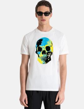 Camiseta Antony Morato blanca calavera hombre