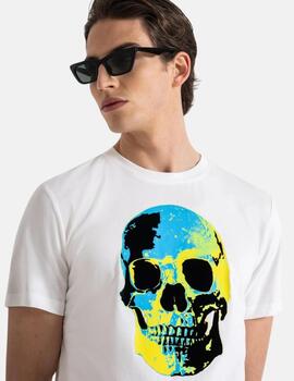 Camiseta Antony Morato blanca calavera hombre