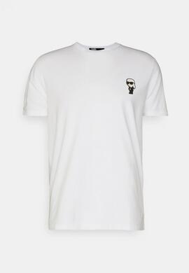 Camiseta Karl Lagerferl basica blanca para hombre