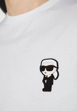 Camiseta Karl Lagerferl basica blanca para hombre