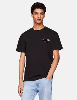 Camiseta Tommy Jeans hombre negra loco fino en blanco