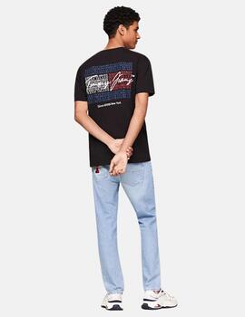 Camiseta Tommy Jeans hombre negra loco fino en blanco