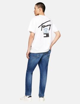 Camiseta Tommy Jeans hombre blanca con logo negro