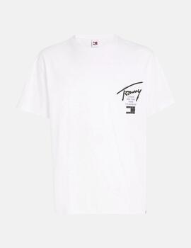 Camiseta Tommy Jeans hombre blanca con logo negro