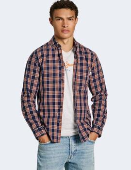 Camisa Pepe Jeans Hombre Morgan Cuadros Marino