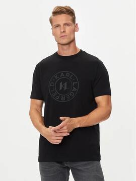 Camiseta Karl Lagerfeld negra relieve hombre