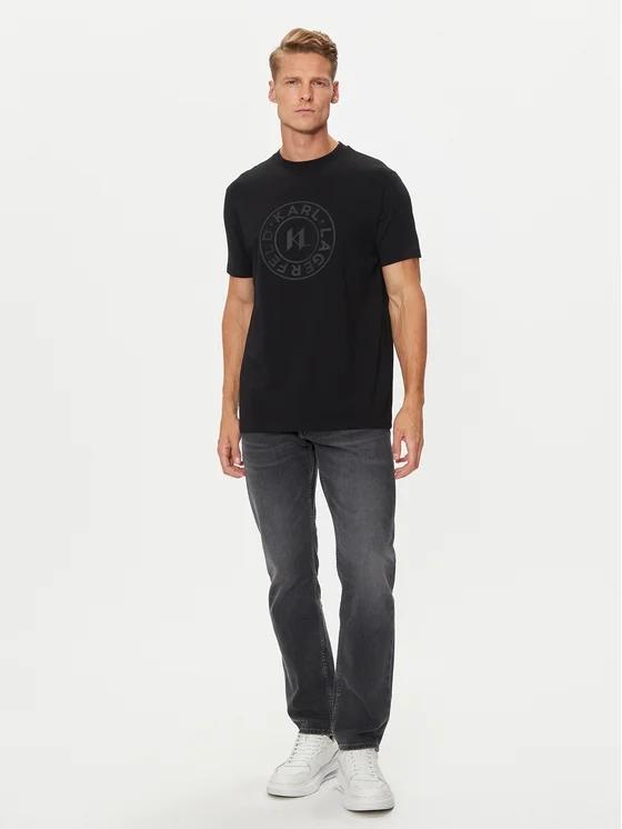 Camiseta Karl Lagerfeld negra relieve hombre