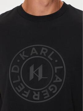 Camiseta Karl Lagerfeld negra relieve hombre