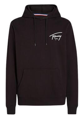 Sudadera Tommy negra con logo espalda grande hombr