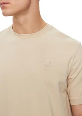 Camiseta Karl Lagerfeld Camel Logo bordado Hombre