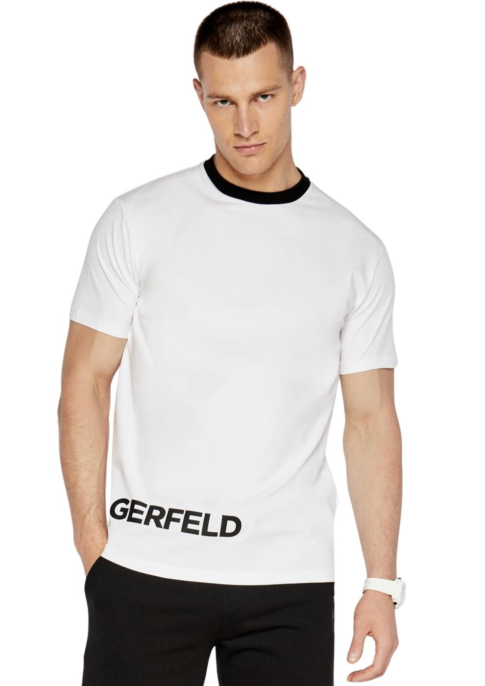 Camiseta Karl lagerfeld blanca black neck hombre