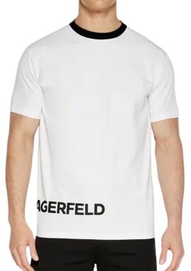 Camiseta Karl lagerfeld blanca black neck hombre