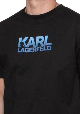 Camiseta Karl Lagerfeld negra logo shine hombre