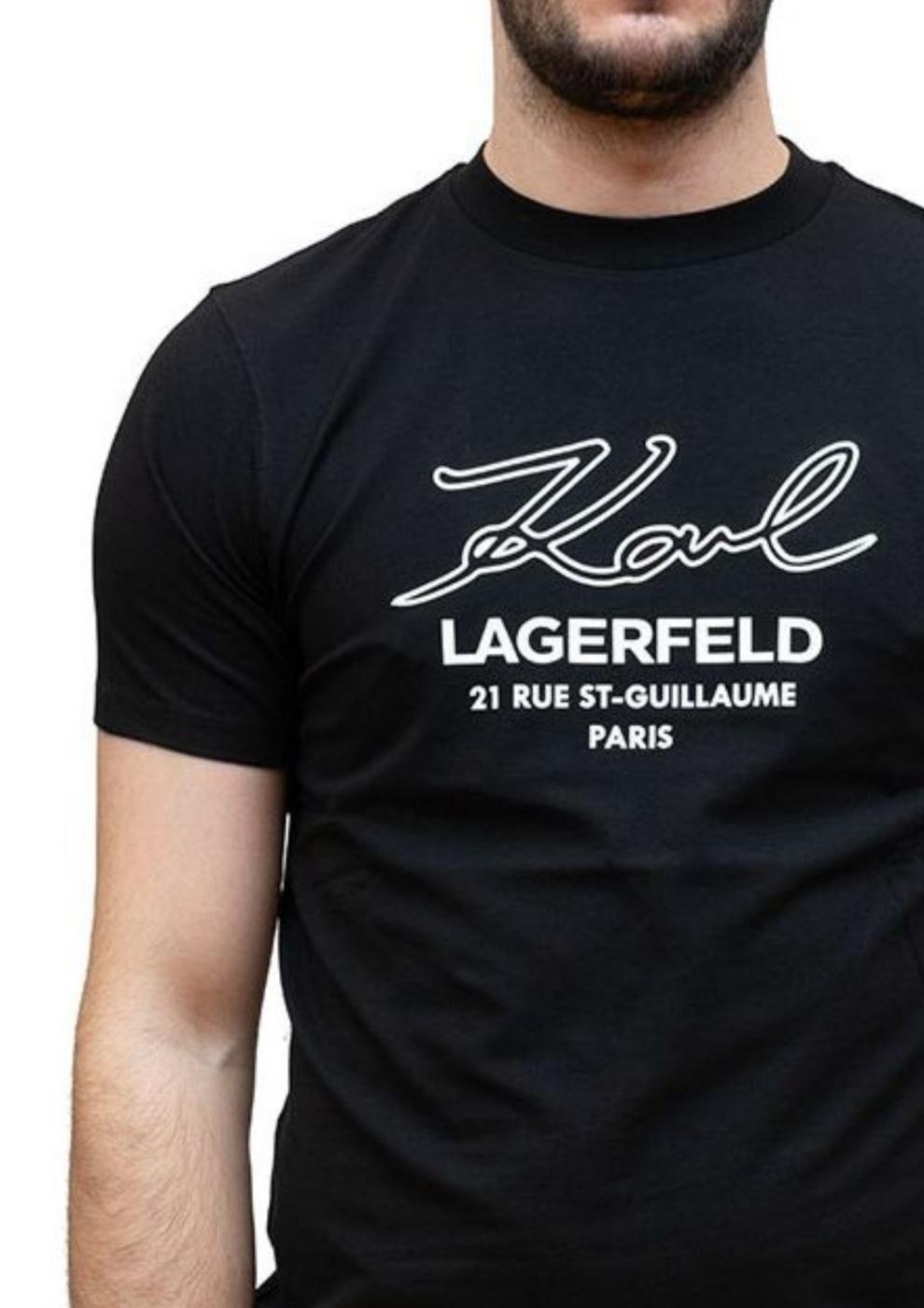 Camiseta Karl Lagerfeld Negra 21 rue 3D Hombre