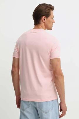 Camiseta Karl Lagerfeld rosa logo bordado hombre