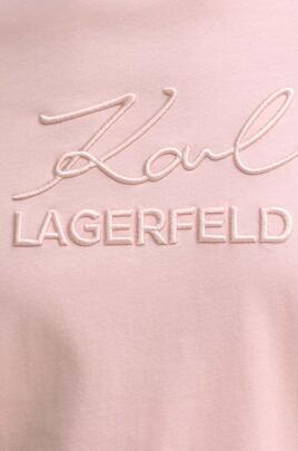 Camiseta Karl Lagerfeld rosa logo bordado hombre