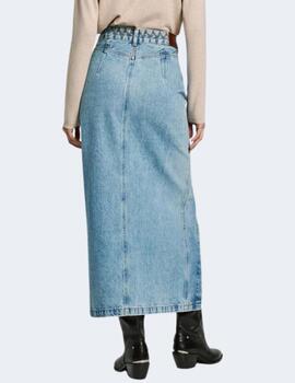 Falda Pepe Jeans Mujer Denim Midi Skirt UHW Embro