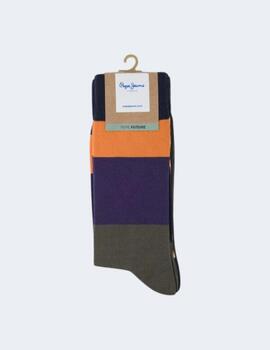 Calcetines Pepe Jeans Hombre Color Block 3p Marino