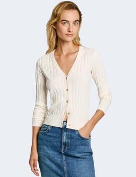 Jersey Pepe Jeans Mujer Blanco Roto Izabel Cardiga