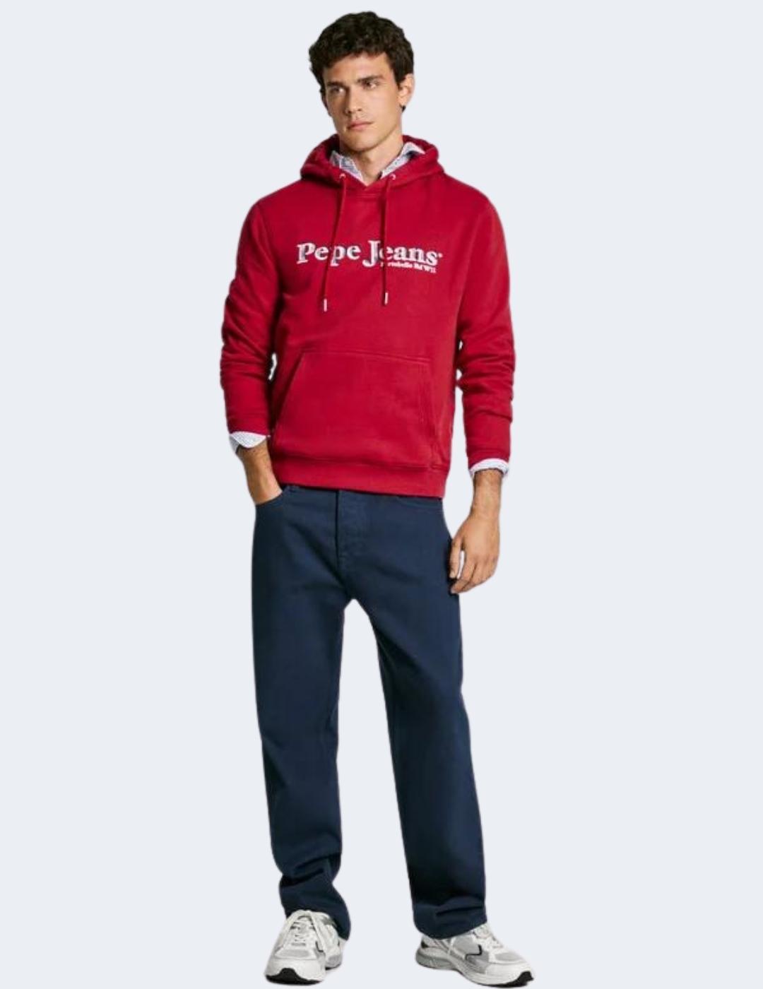 Sudadera Pepe Jeans Hombre Somers Hoodie Roja