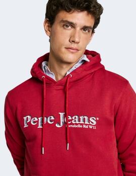 Sudadera Pepe Jeans Hombre Somers Hoodie Roja