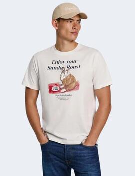 Camiseta Pepe Jeans Hombre Blanca rota Axel Tee