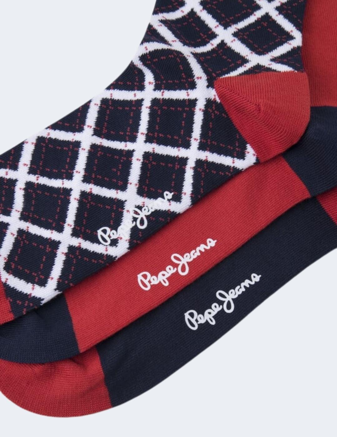 Calcetines Pepe Jeans Hombre Tartan 3P Marino