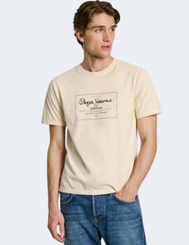 Camiseta Pepe Jeans Hombre Blanco Roto Simon Tee