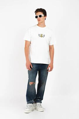 Camiseta Barrow blanca logo alas unisex