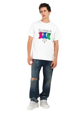 Camiseta Barrow blanca osos colores unisex