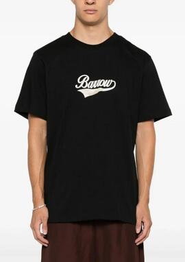 Camiseta Barrow negra logo beige unisex