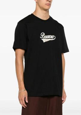 Camiseta Barrow negra logo beige unisex