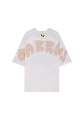 Camiseta Barrow blanca logo espalda beige unisex