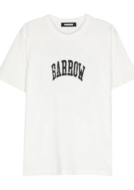 Camiseta Barrow blanca logo negro roto unisex