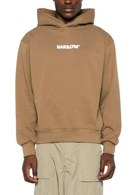 Sudadera Barrow marron logo blanco basico unisex