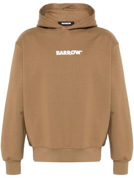 Sudadera Barrow marron logo blanco basico unisex