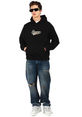 Sudadera Barrow negra logo beige Unisex