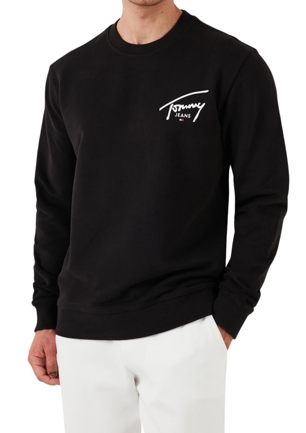 Sudadera Tommy Jeans negra logo espalda hombre