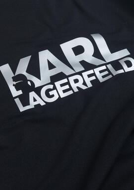 Camiseta Karl Lagerfeld negra logo plateado hombre