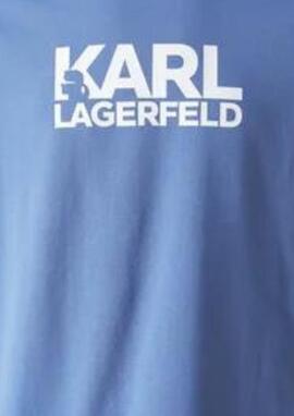 Camiseta Karl Lagerfeld azul logo blaco hombre