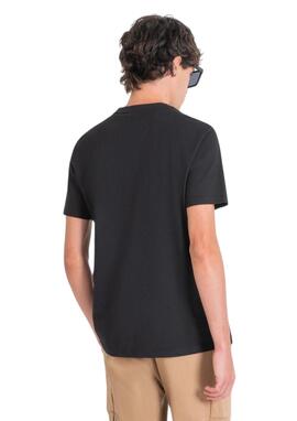 Camiseta Antony Morato negra logo neopreno hombre