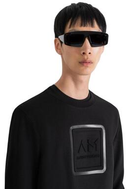 Sudadera Antony Morato negra logo 3D hombre