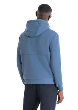 Sudadera Antony Morato azul capucha logo 3D hombre