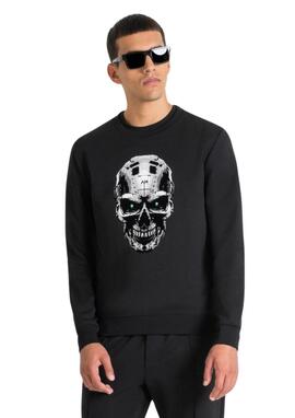 Sudadera Antony Morato negra metal calavera hombre